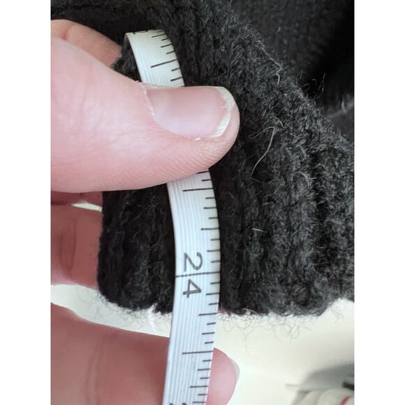 Retro 525 America Cardigan Shaggy Collar Black XL V-Neck Ribbed Sweater Y2K 00s - Picture 7 of 15